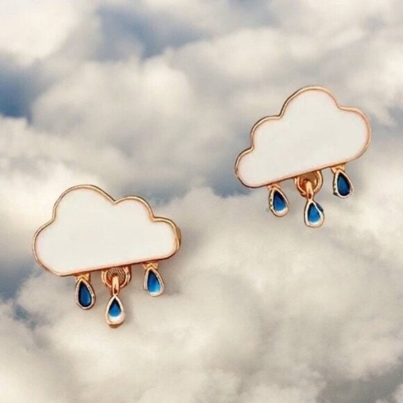 RAIN CLOUD ENAMEL STUD EARRINGS - Picture 2 of 6